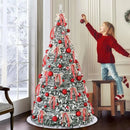 Para 1,5 m pop up árvore de natal árvore artificial telescópica com decorações decoração dobrável