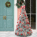 Para 1,5 m pop up árvore de natal árvore artificial telescópica com decorações decoração dobrável