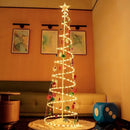 Árvore de Natal dobrável iluminada por LED1,8M Papai Noel bengala e outras decorações suspensas-N10