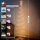 Árvore de Natal dobrável iluminada por LED1,8M Papai Noel bengala e outras decorações suspensas-N10